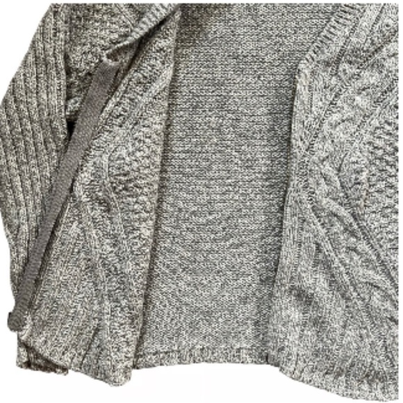 WOOLRICH Women’s Grey Cable Knit Chunky Grannycore Zip Up Sweater Sz SP - Picture 4 of 8